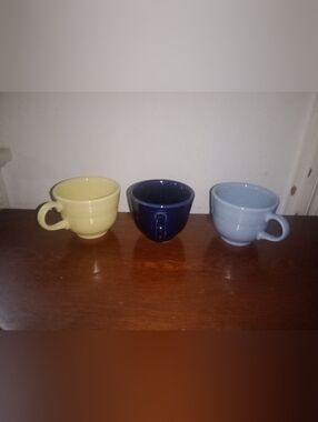 Vintage Fiesta Homer Laughlin Coffee Tea Cups Mugs Set of 3